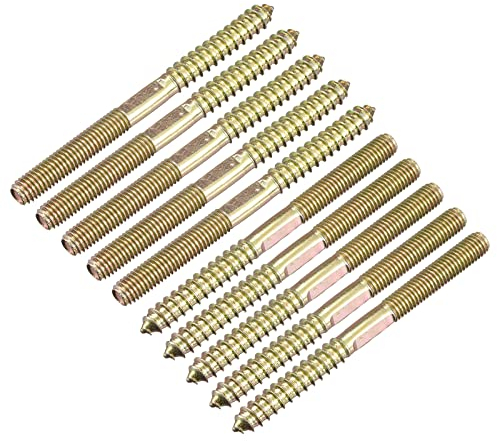 sourcing map M8x100mm Hanger Bolts, 24pcs Double Head Thread Dowel Screws for Wood Furniture Connecting