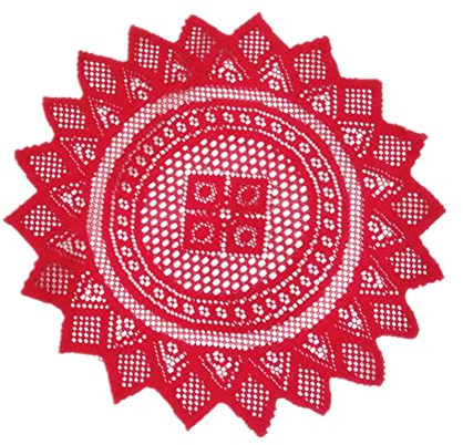 Runde Bestickte Tischmatte,weiße Spitze Runde Stickerei Tisch Tischset Spitzendeckchen Häkeldeckchen Baumwolle Blume Untersetzer für Tassen, Getränke, Schalen, Töpfe, Teller, Vasen, Antike Tischdecken