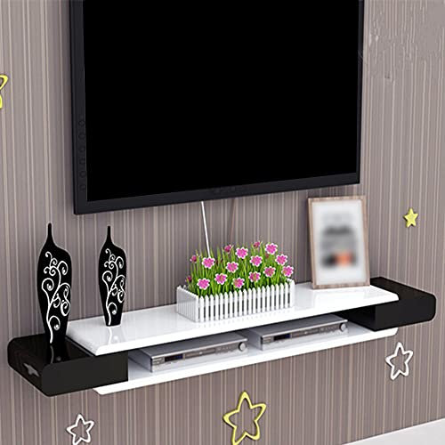 SXSGSM Wandmontiertes TV-Regal, offener Kombinations-TV-Schrank mit Drahtloch, zur Aufbewahrung von DVD-Blu-Ray-Playern, Satelliten-TV-Box, Kabelbox, Spielekonsolen/A / 130 cm The New