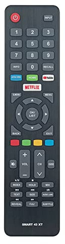 AULCMEET SMART-43XT télécommande de Remplacement Compatible avec Dyon 4K OLED Smart TV Dyon Movie Smart 43XT D800173