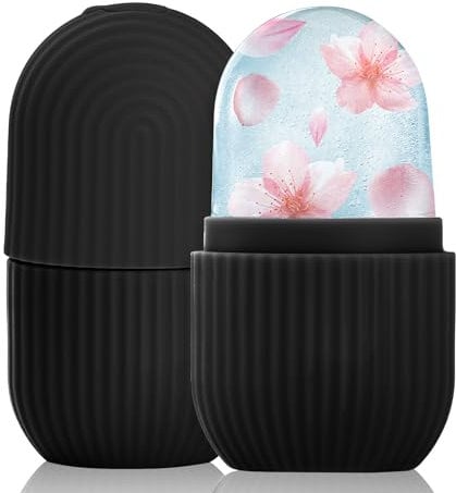 IMEASY Ice Roller for Face and Eye, Upgrated Ice Face Roller,Facial Beauty Ice Roller Skin Care Tools, Ice Facial Cube, Gua Sha Face Massage, Silicone Ice Mold for Face Beauty (Black)