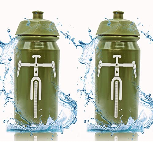 powermenschofficial Powergravel Bouteille de roue sans BPA 500 ml Olive White