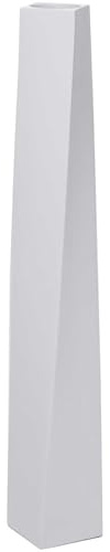 VIVANNO Bodenvase Fiberglas Weiß Matt - 80 cm Standvase Deko HYDRON | Design Bodenvase für Trockenblumen und Deko-Zweige, inklusive Metallplatte zur Nutzung als Kerzenständer für Stabkerzen