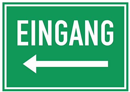 Aufkleber Eingang 22x16 cm Pfeil nach Links Gebäudekennzeichnung Selbstklebende Karte Sticker - T-042
