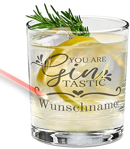 PR Print Royal Gin-Glas mit Gravur selbst gestalten - You Are GINtastic - mit Name Personalisieren, Geschenke für Gin-Liebhaber, Ginglas graviert mit Spruch | 300ml, Lasergravur