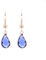 ZARZAMORA Pendientes Mujer Gota de Agua-Aretes Colgantes Cristal Transparente forma de Lagrima Ribetes Dorados-Gancho Hippy Acero Inoxidable Chapado en Oro14k-Regalo Original (Azul)
