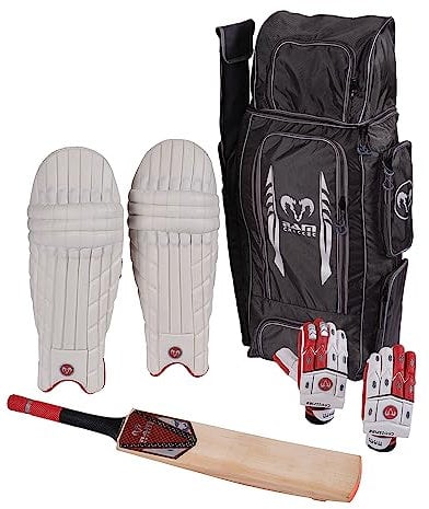 Ram Cricket - Crossfire Players Bundle - Includes Crossfire Bat, Batting Gloves & Batting Pads - Supplied In Cricket Duffle Bag - Suitable for players over 5'5