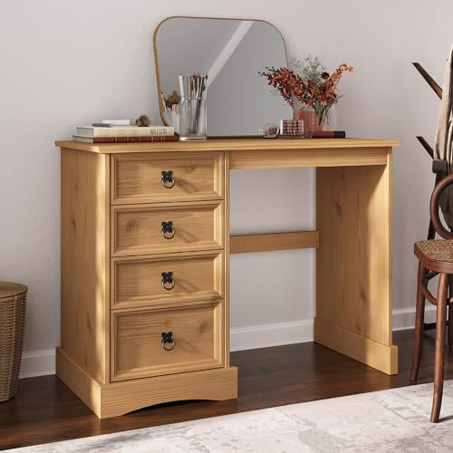 Corona Dressing Table 4 Drawer Desk Computer Mexican Solid Pine