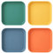 ShaMyiuCnz 4 Pcs Cat Food Dish Square Cat Bowls Shallow Cat Wet Food Flat Cat Bowls Whisker Fatigue Free Cat Food Bowls Cat Dishes for Kittens and Short Legged Cat (pale orange)
