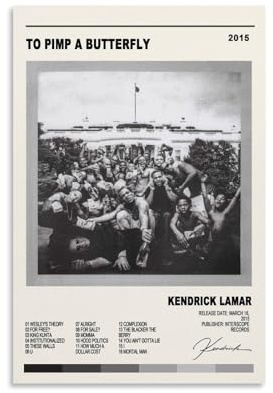 EaUso Poster, Motiv: Kendrick Lamar To Pimp A Butterfly, dekoratives Gemälde, Leinwand, Wandposter und Kunstdruck, moderne Familienschlafzimmer-Dekoration, Poster, 30 x 45 cm