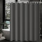 Lerores Tenda da doccia 180 x 180 cm, grigio scuro, orlo appesantito, antimuffa, impermeabile, lavabile, in poliestere, per bagno, vasca da bagno con 12 anelli per tenda da doccia