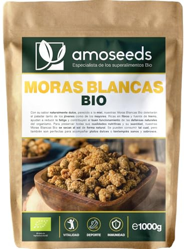 Moras Blancas BIO 1KG | Sin Azúcares Añadidos, ni Conservantes | Secadas al sol, 100% naturales | Primera Calidad