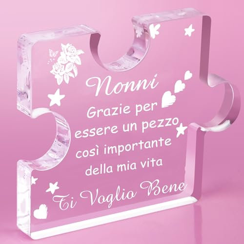 PulangRen Regalo Nonni, Festa dei Nonni Idee Regalo, Puzzle A Blocchi in Acrilico Inciso, Regalo Nonni Natale, Regali Nonni, Regali per Nonni, Regalo per Nonni, Regalo Natale Nonni