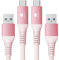 CONMDEX 2Pack USB C Fast Charging Cable 10Gbps Data USB A Android Auto Cable QC3.0 3.1A Fast Charger Data Transfer Cable USB3.1 Gen2 for Samsung Note20 Galaxy S24/S23/S22 Z Flip 5 Pixel 9 Pro 1M-Pink
