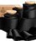 Vitalizart Satin Seidenband Schwarz, Geschenkband 3,8 cm x 13,7 m mit Holzspule, Handgefertigte Stoffband für Geschenkverpackungen, Festliche Dekorationen, DIY-Basteleien, Hochzeitssträuße