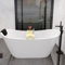 BADLAND Freistehende Badewanne Exclusive Acryl ROSSA 170x80 Acryl mit Bambus Ablage und kompatibel mit Ablauf VIEGA Klick-Klack