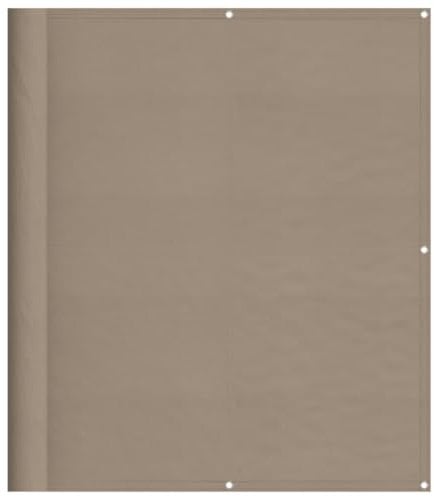 vidaXL Balkon Sichtschutz, Balkonbespannung mit Ösen Seil, Wasserfeste Balkonabdeckung, Balkonverkleidung für Balkon Terrasse, 120x700cm Taupe 100% Polyester-Oxford