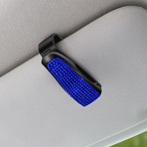 CHUYIX Clip para gafas de sol para coche, 2 unidades, cristal brillante, soporte para gafas de sol para coche, brillantes, rotativo, clip para gafas con clip para tarjetas, para coche, SUV, camiones,