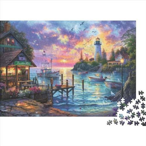 Twilight In The Harbour Puzzle 1000 Teilepuzzle 1000 Teile ErwachseneImpossible Puzzle Erwachsenenpuzzle Ab 14 Jahren 1000pcs (75x50cm)