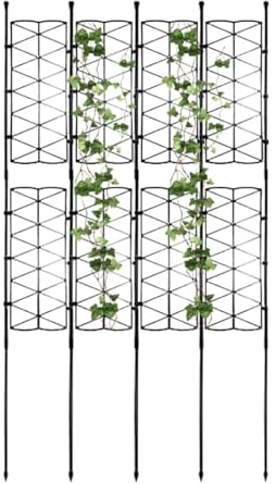 Generisch Rankhilfe Garten, Rankhilfe für Kletterpflanzen, Garden Rankgitter, Rankzaun, Steckzaun für Den Garten, Dekorative Spalier Gartenzaun Rankspalier für Rosen Blumen Tomaten, 60x120cm