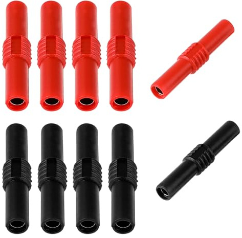 KALIONE 10 Stück 4mm Bananenbuchse Isoliert Extender Anschlüsse Adapter Weibliche Lautsprecherkabel Verbinder für Bananenstecker Verlängerungsadapter
