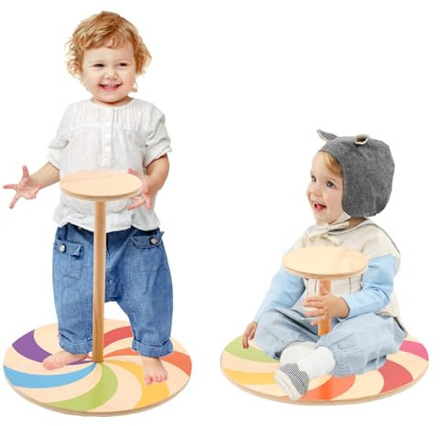 Drehstuhl für Kinder,Sit and Spin Dish, Spun Stuhl,Sensory Balance Training Sitz,Kinder-Drehkarussell,360°Sit n Spin Spielzeug