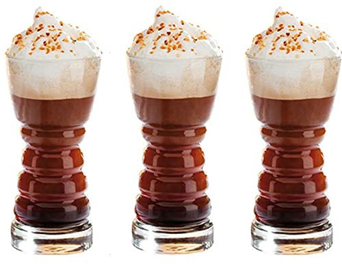 YOUYOUGU Verre à Boire Coupe Creative Glass Cup 3 pièces Set 12oz Juice Eau Lait de thé Tea Tea Bière Mousse de Mousse Verrerie Verrerie Spirale Motif Transparent Glass Coupe Verres