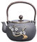 Wasserkocher aus Gusseisen, 1,2 l, Teekanne aus Gusseisen, universell für Herd, Wasserkocher im japanischen Stil mit Pflaumenmuster, Teeservice, Kupfergriff/-deckel, handgefertigt, Lofty Ambition