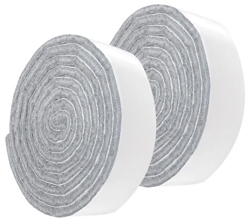 2 Rollos 100cm * 2cm Fieltro Adhesivo Muebles,Almohadillas de Fieltro,Protector Patas sillas,Patas sillas protección Suelo,Corte Libre en Cualquier Forma,para Patas de Mesa Muebles(Negro)