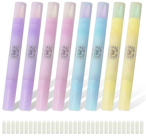 8 PCS Nail Polish Corrector Pens, Nail Polish Corrector Pens with 24 Replacement Tips Nail Art Remover Pen Nail Edges Corrector Pen Portable Nail Polish Remover Pens