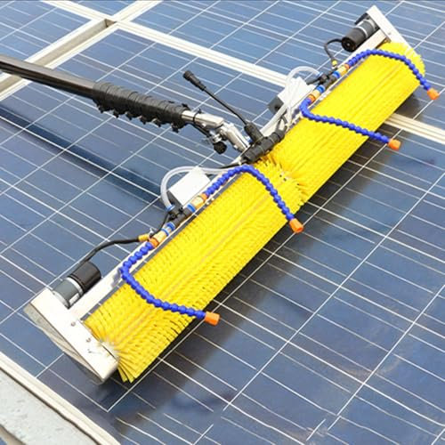 DKXCOSQ Solar Panel Cleaning Machine with Telescopic Rod and Water Fed Roller Brush Electrical Photovoltaic Equipment for 5m Solar Panels