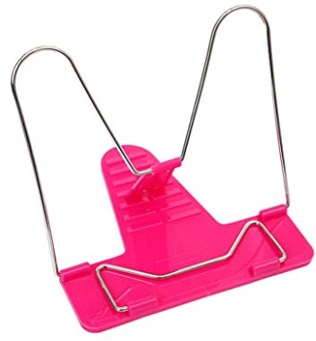 Einstellbarer Winkel Reading Buchständer faltbare tragbare Buchhalter mit Plastik Basisschreibtisch Büroversorgung rot 1pc.