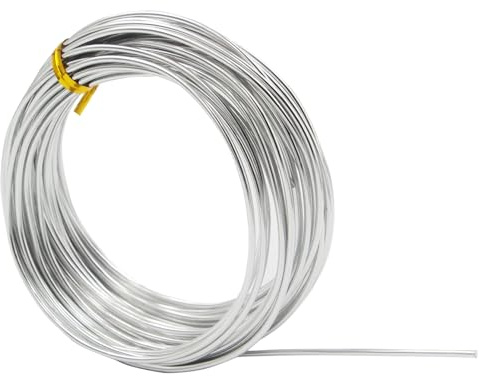 Aluminiumdraht 2mm x 10m Basteldraht Modellierdraht Schmuckdraht | Flexibel formbar für kreative Projekte wie Dekorationen, Figuren, Floristik und DIY-Arbeiten mit langlebigem Material