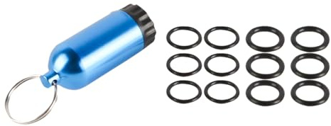 Laroal Mini Bouteille de plongée avec 12 Joints toriques et Porte-clés en Laiton, kit d'étanchéité de Valve en Alliage d'aluminium pour la plongée sous-Marine et l'entretien des Bouteilles.
