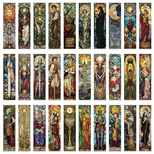 Lesezeichen aus Papier, Tarot-Design, 15,2 x 3,8 cm, für Buchliebhaber, Leser, Schriftsteller, Lehrer, Studenten, Lesezeichen, 30 Stück