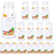 FORETOGO 8 Pieza Botellas de Jugo de Plástico 200ml,Transparente Botes Pequeños de Plastico con Tapa Blanca y 8 Pegatinas,Reutilizable Mini Botellas para Guardar Zumos,Agua y Bebidas