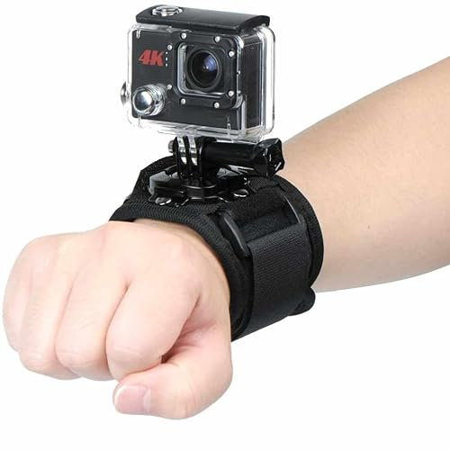 TECHZOCO Soporte Cámara Deportiva Muñeca, Soporte Giratorio de Muñeca y Brazo para Cámara Deportiva, Apto para VLOG, Compatible con GoPro Hero 13/12/11/10/9/8/7/6/5, dji Osmo Action 3, Insta 360 One