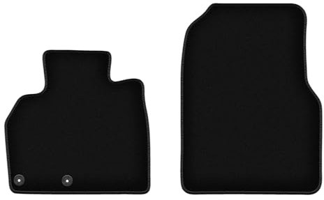 Wielganizator Velours Vorne Fußmatten passend für Renault Espace IV (2002-2014) | Qualität: Basic - Genaue Passform, rutschfeste Untregrund 2-teilig - Schwarz