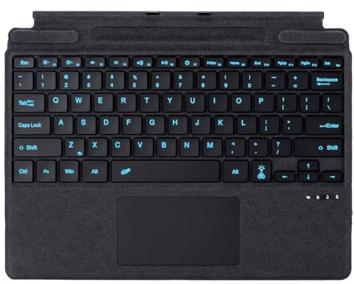 Bluetooth-Tastatur für Microsoft Surface Pro Copilot+ PC (11. Edition), kompatibel mit Pro 8 Pro 9 Pro 10/ Pro X Pro 11 Generation, QWERTZ, Trackpad, USB-Aufladung, Deutsch,Schwarz