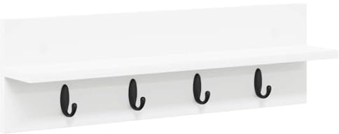 vidaXL Wall-Mounted Coat Rack Wall-Mounted White 60 x 10.5 x 18 cm
