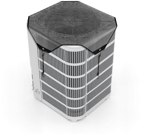 VEVOR Air Conditioner Cover for Outside Units, 710 x 710 mm Central AC Cover for Air Conditioning Unit, Top Universal Mesh Defender Tear-Resistant Easy Install for Outdoor Outside All Seasons, Black