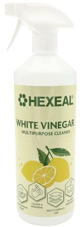 Hexeal Lemon Cleaner 1L Spray - White Vinegar, Lemon Fresh Cleaner | White Vinegar for Deodorising, Cleaning and Effectively Removing Grime