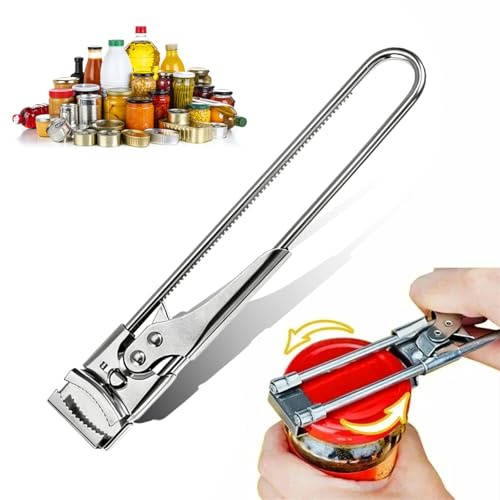 Edelstahl Deckelöffner, Deckelöffner Helfer Glasöffner, extralanger Hebel Glasöffner Schraubdeckelöffner, Multifunktional Öffnungshilfe für Glas- & Schraubdeckelöffner (1pcs)