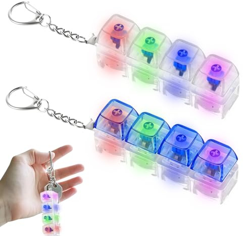 2 Pcs Fidget Toys Tastatur Fidget Toy Tastatur Schlüsselanhänger mit Led Licht Löst Verspannungen Und Stress Leicht Und Tragbar Geeignet für Schüler Studenten Büroangestellte