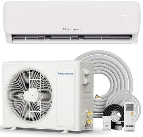Mountman 12000BTU Mini Split AC/Heating System, 115V 19 SEER2 Energy Efficient Mini Split Air Conditioner with Heat Pump, Cools Up to 750sq.ft, Ductless Inverter AC Unit with Pre-Charged Condenser