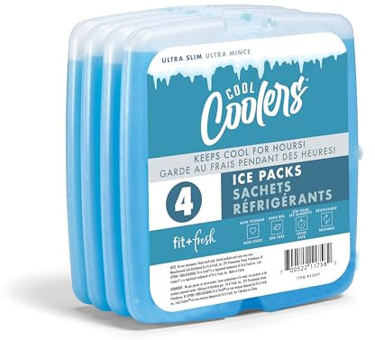 Fit & Fresh 336FF Cool Coolers Lot de 4 Blocs réfrigérants en Plastique pour Adulte Bleu