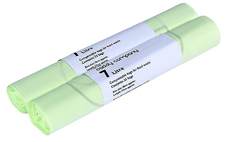The Caddy Company 7 Litre Compostable Bin Liners with 50 Bags,CC7L-2 , Green