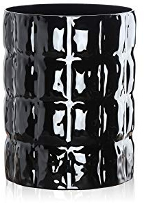 Kartell 1225E6 Vase Matelasse, 30 x 23 cm, glänzend schwarz | Ein Blumentopf in runder Form, bunt und lustig, ideal für jeden Raum des Hauses. Die Besonderheit dieses ist