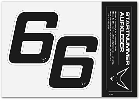 Startnummer Aufkleber 2er Set, schwarz, # 6