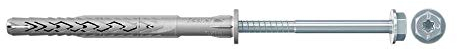 Fischer SXRL Chevilles longues 10 x 120 Fus multiples, profondeur d'ancrage pour fixation de façades, de structures de toit UVM in 522721 Lot de 50 éléments de construction perforés Gris